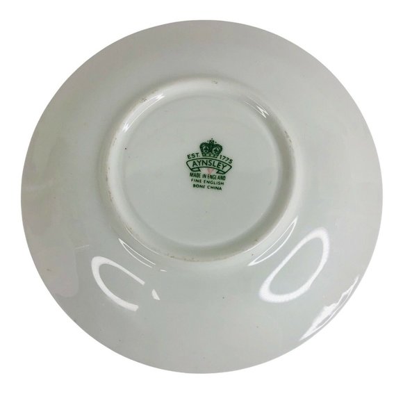 Aynsley Tea Cup & Saucer #2970 Pink Floral Bone China Footed Gold England VTG - Picture 9 of 10